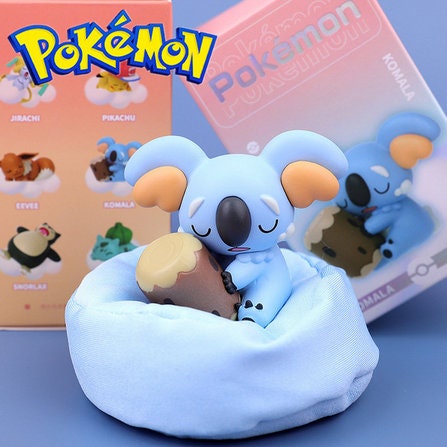 Sleeping Pokemon Vinyl Figure Pikachu Snorlax Eevee With Box