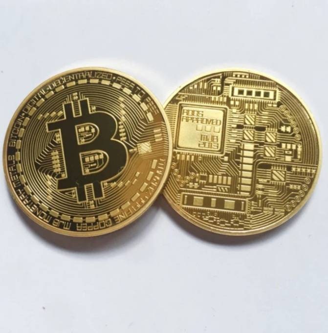 Bitcoin Metal Crypto Coin Token in Plastic Assay