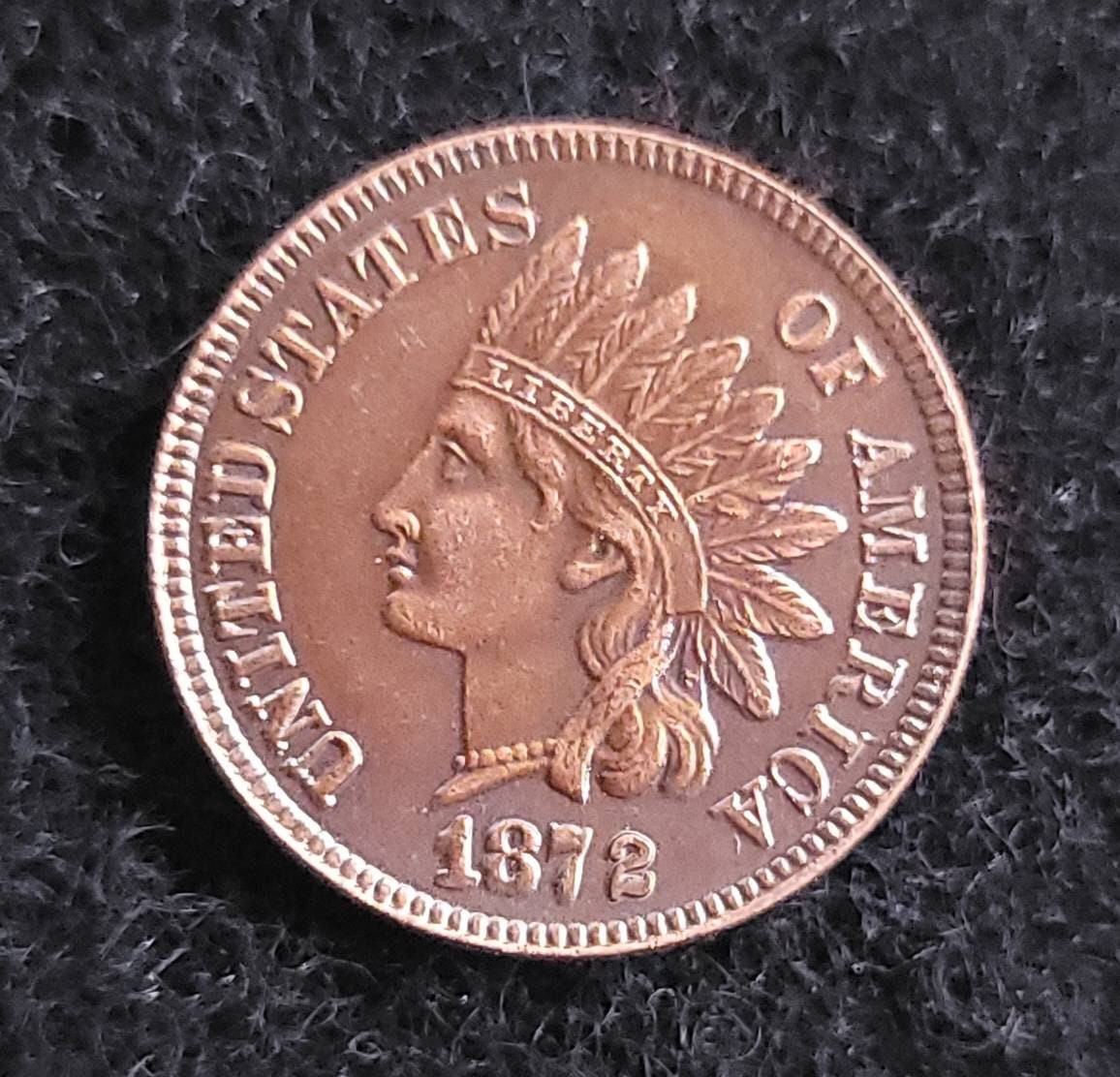 1872 P Indian Head Cent Penny Commemorative Coin... Morgan Silver Collector's Fine Active