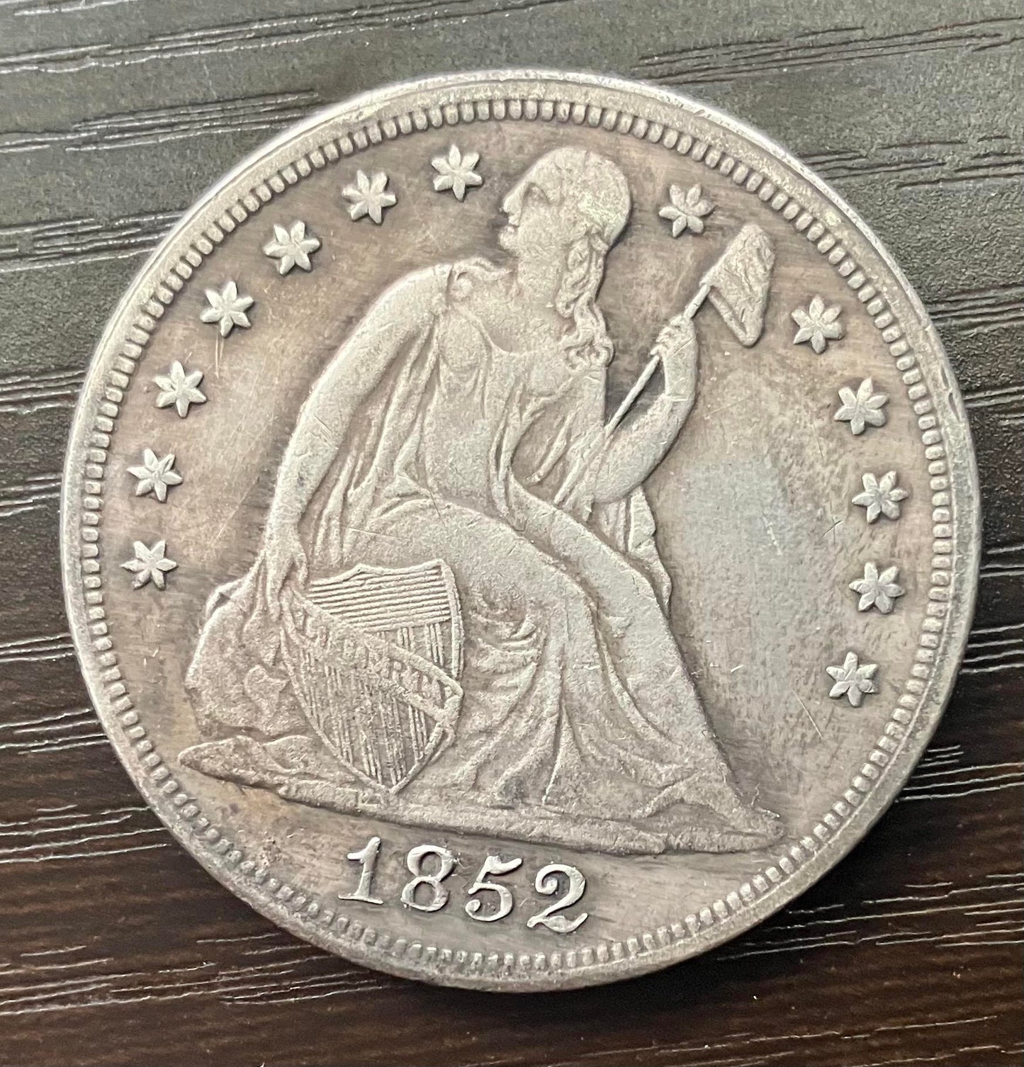 1852 P Seated Liberty Dollar Commemorative Coin Silver Morgan Collectable