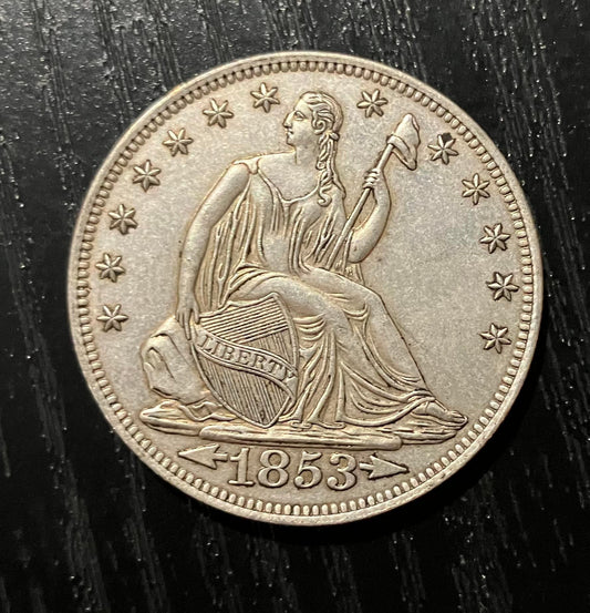 Seated Liberty Half Dollar 1853 Double Arrows United States Commemorative Coin Morgan