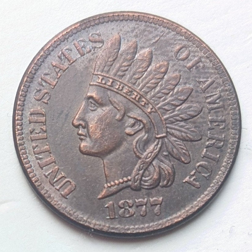 1877 P Indian Head Cent Penny Commemorative Coin... Morgan Silver Collector's Fine