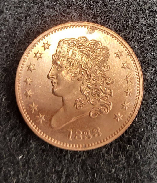 1833 P Classic Head Half Cent Penny Commemorative Coin