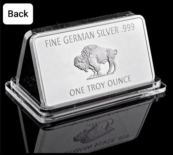 One German Silver Buffalo Collector's Bar In Plastic Case