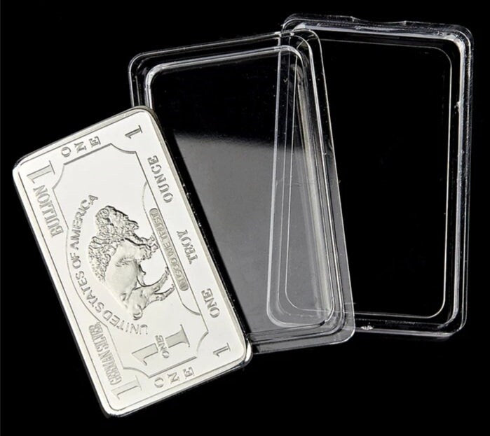 One German Silver Buffalo Collector's Bar In Plastic Case